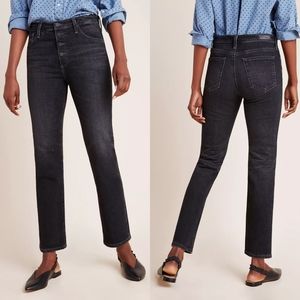 AG The Isabelle High-Rise Button-Fly Slim Straight Jeans